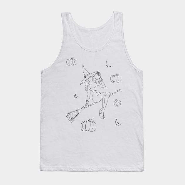 witch, colour me, Tank Top by meghaillustration